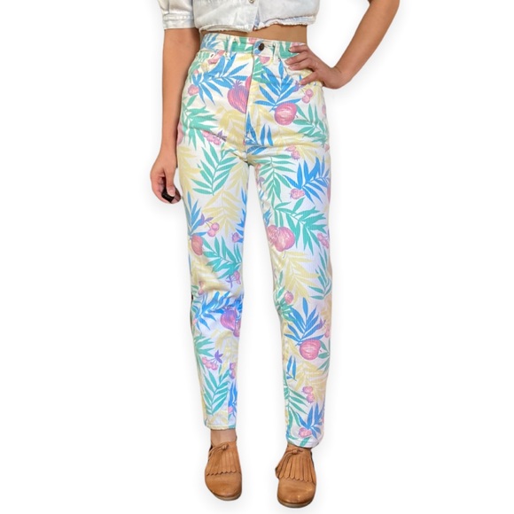 Vintage 80s Gitano Fruit Print High Rise Jeans - Picture 5 of 6